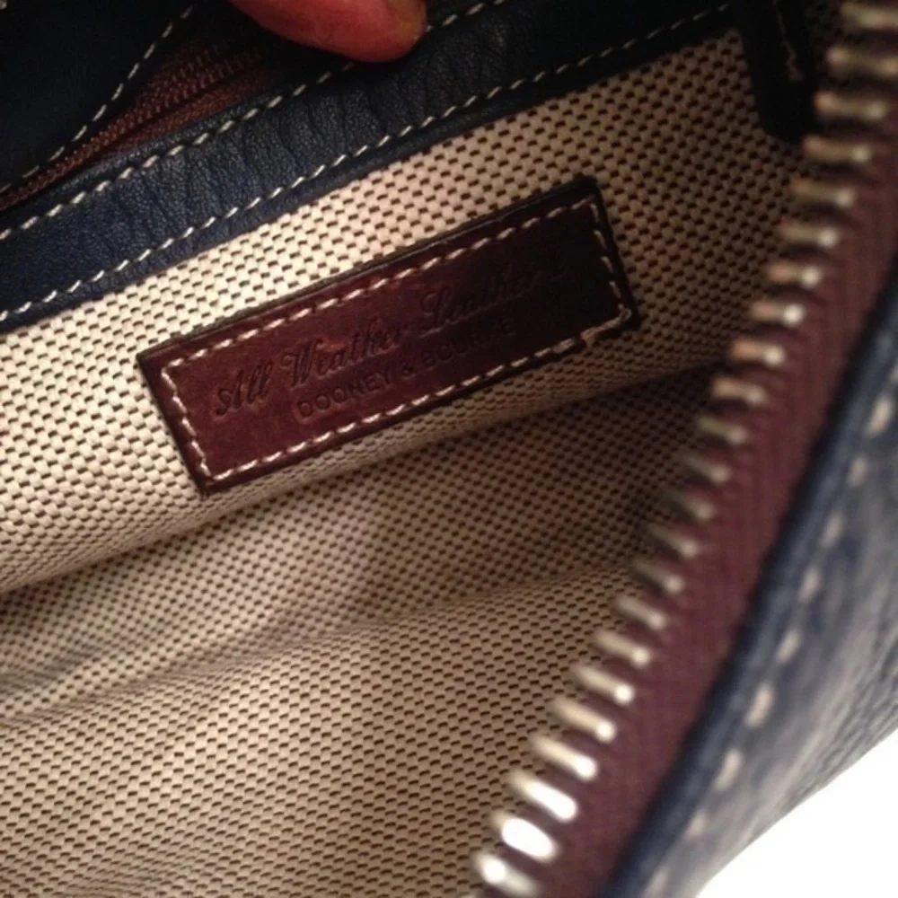DOONEY & BOURKE AWL pebbled leather hobo bag blue
